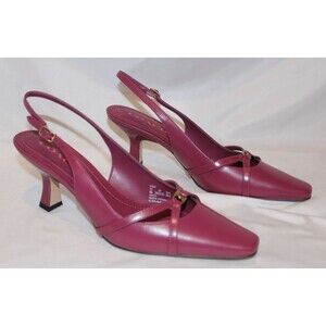 Coach Women’s Rowyn Leather Slingback Heeled Sandals Pink